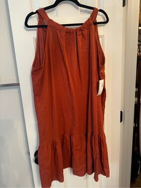 Women’s Rust Tiered Mini Dress - Sleeveless Summer Dress